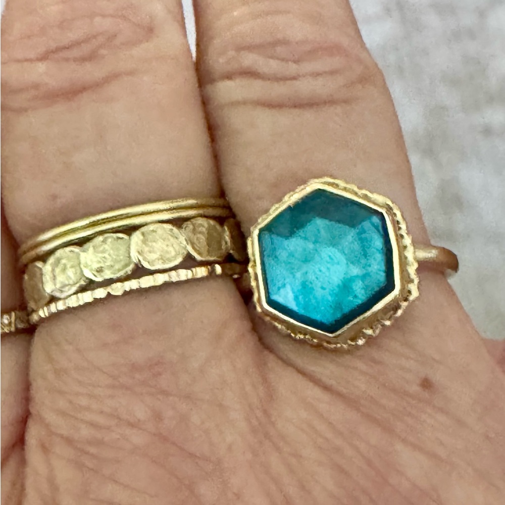 Designer Jamie Joseph 14k Solid Yellow Gold Labradorite Ring